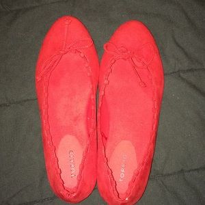 Women's Red Suede Flats